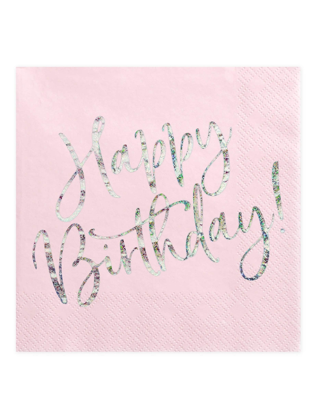 Serviettes en papier Happy Birthday pour fête rose iridescent