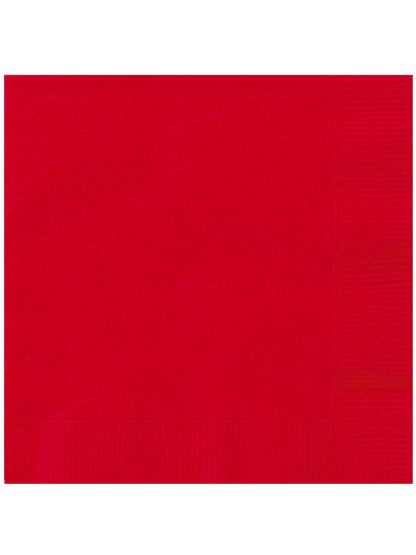 Serviettes en papier pour fête rouges jetables lot de 20