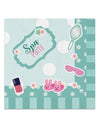 Serviettes en papier Spa Party pour enfant menthe avec motifs chaussons et miroir