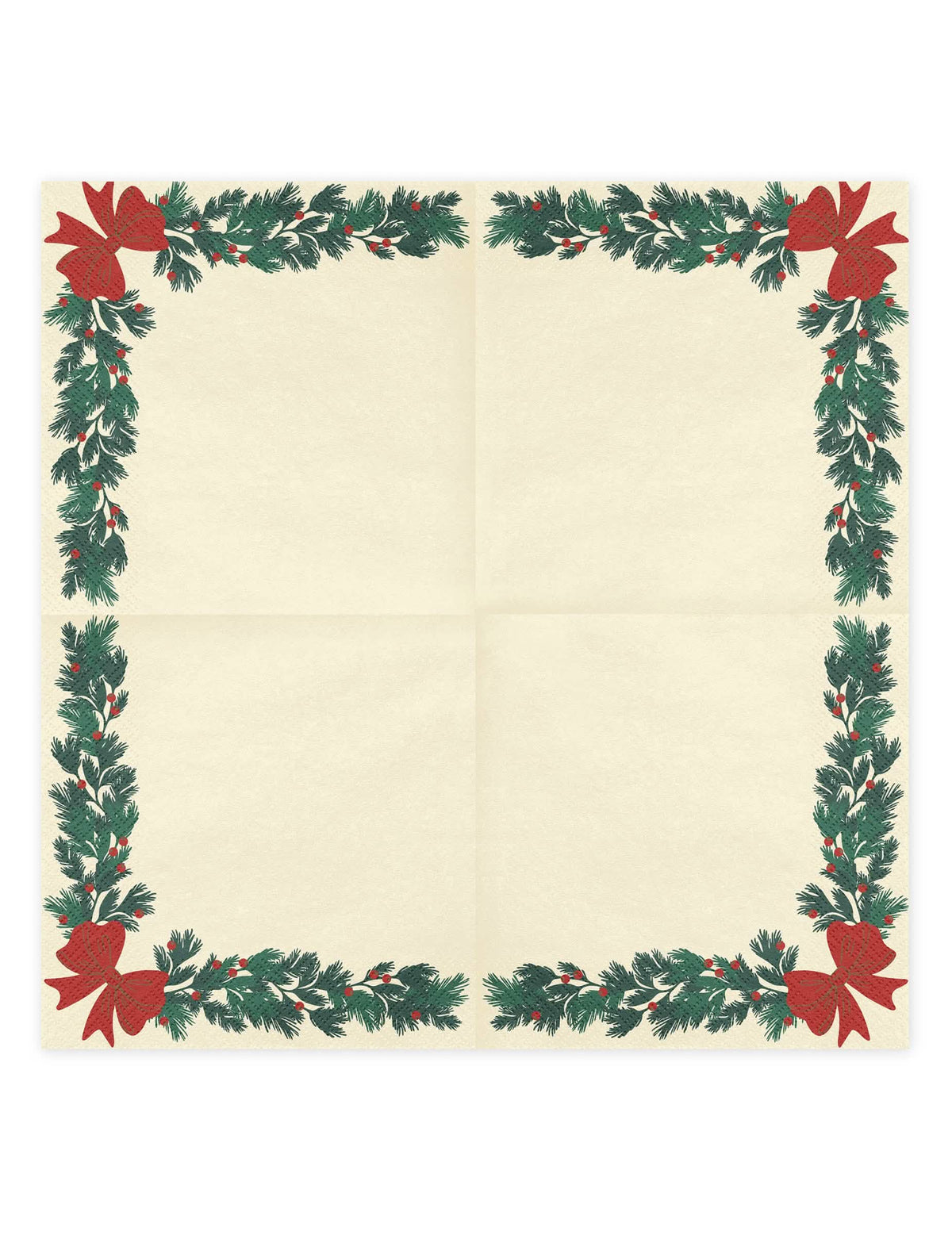 Weihnachtliche Papierservietten Girlande Beige 20 Stück