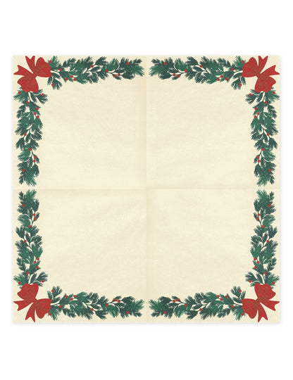 Weihnachtliche Papierservietten Girlande Beige 20 Stück