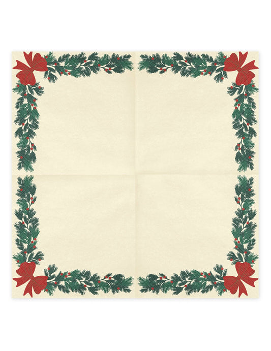 Weihnachtliche Papierservietten Girlande Beige 20 Stück