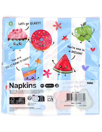 20 Papierservietten Kawaii Party 33 x 33 cm