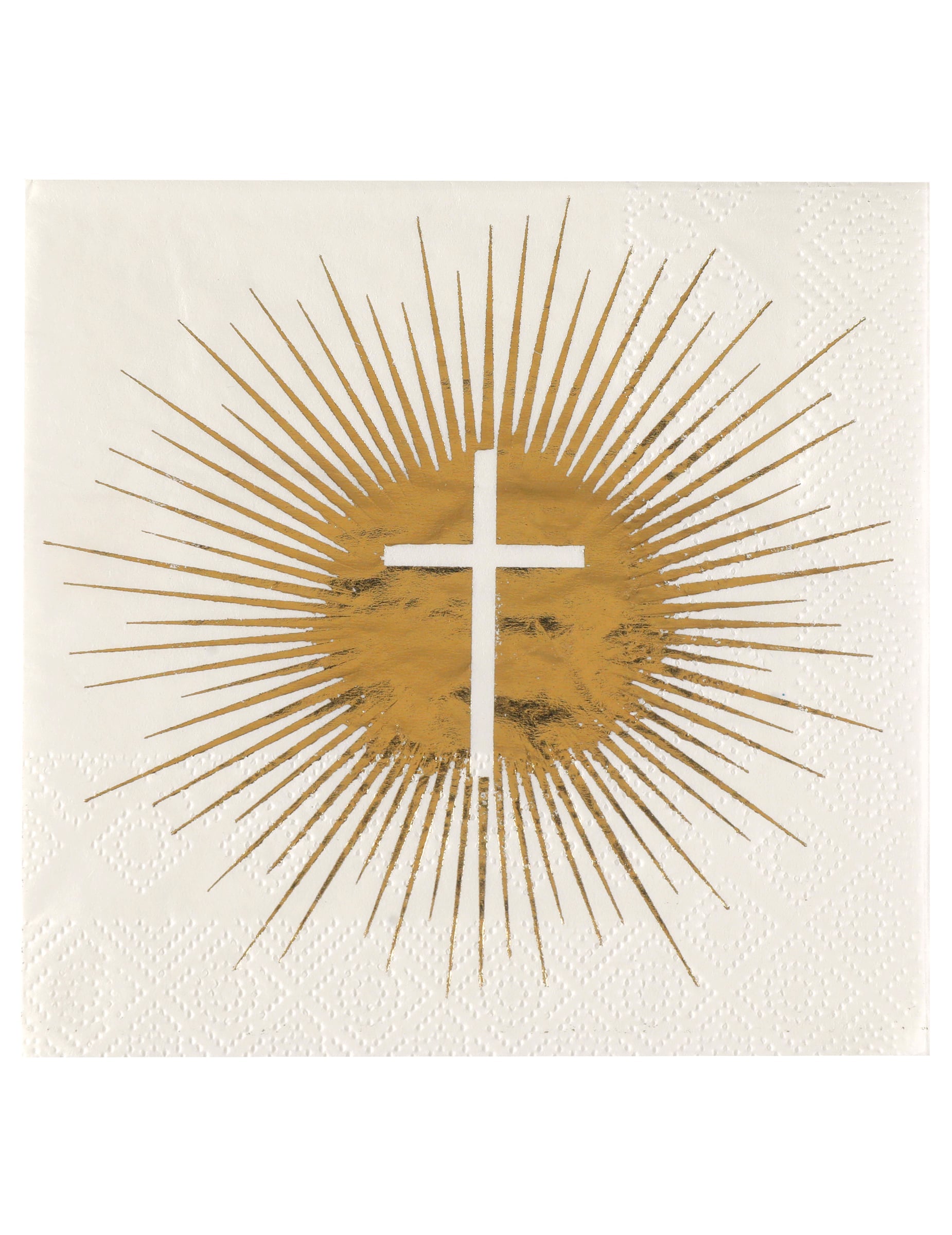 Serviettes papier cérémonie croix blanche et dorée lot de 20