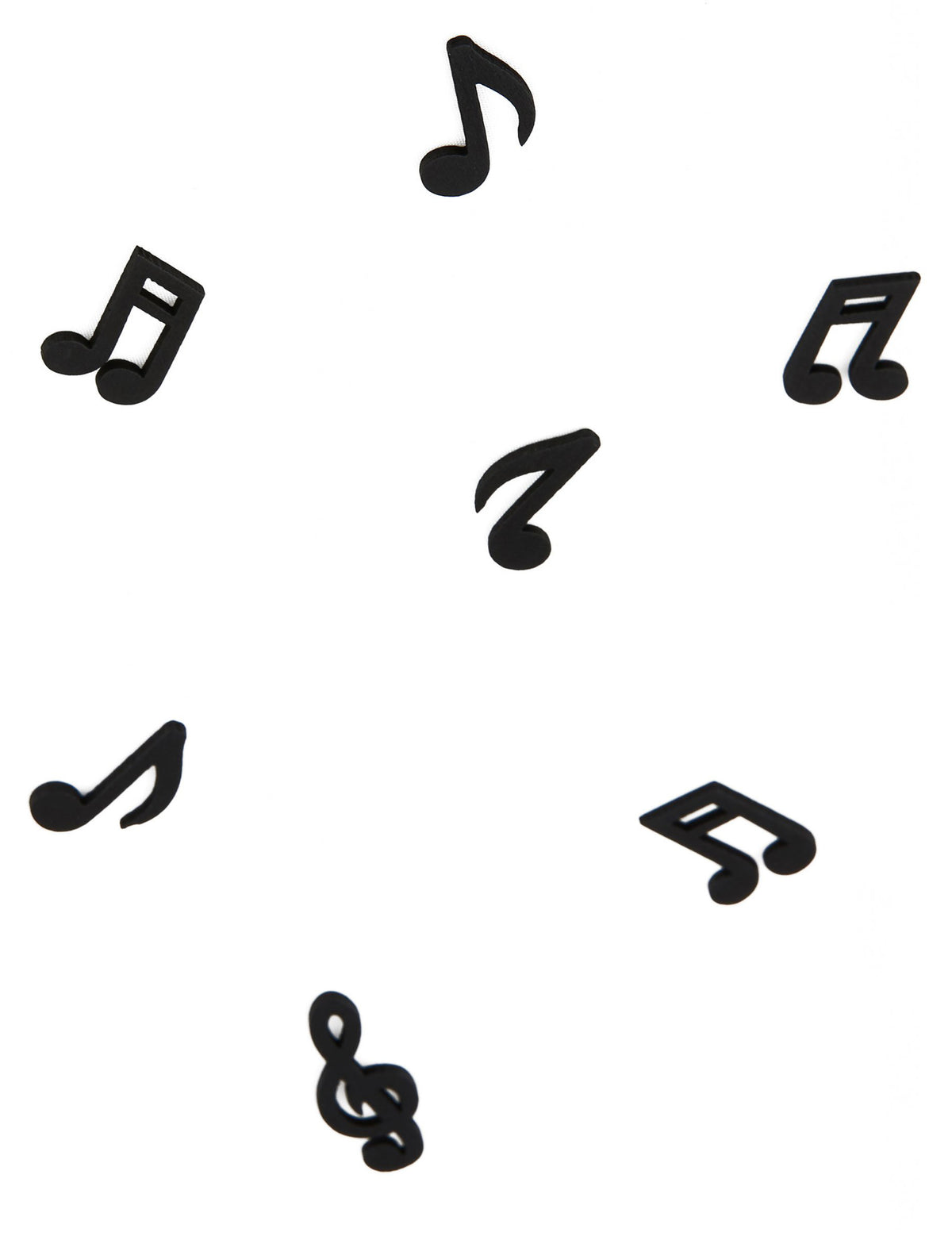Détails des différentes formes des confettis de table notes de musique