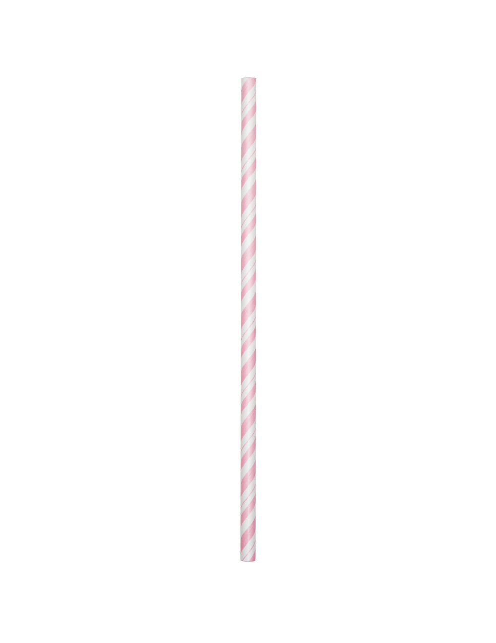 Paille en carton à rayures pour fête rose pâle flexible