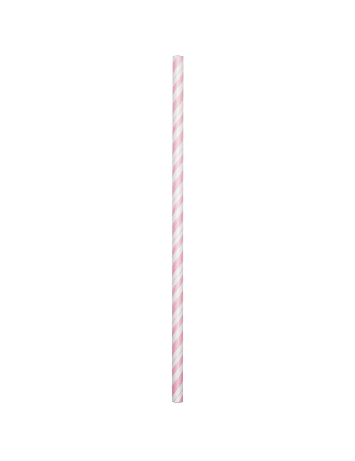 Paille en carton à rayures pour fête rose pâle flexible