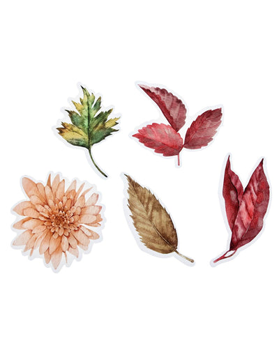 25 herbstliche Streudekoteile mit floralem Design – ca. 5 cm