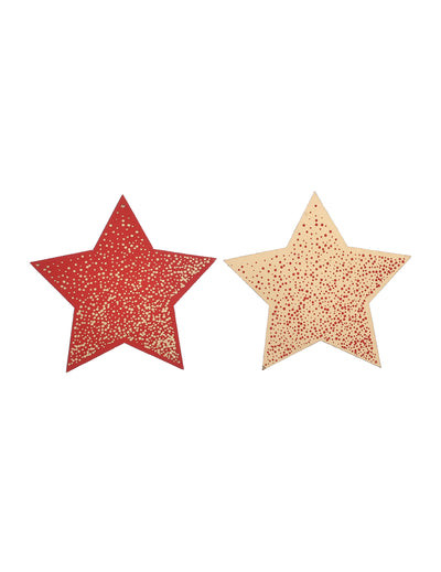 25 Streudekorationen Funkelnde Weihnachten rot & gold 6,5 x 6,2 cm