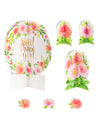 Accessoires de décoration de table sweet baby girl fleurie et vintage pour bébé fille rose et orange pastel