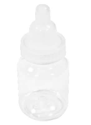 Biberons pour dragées pour baby shower transparents