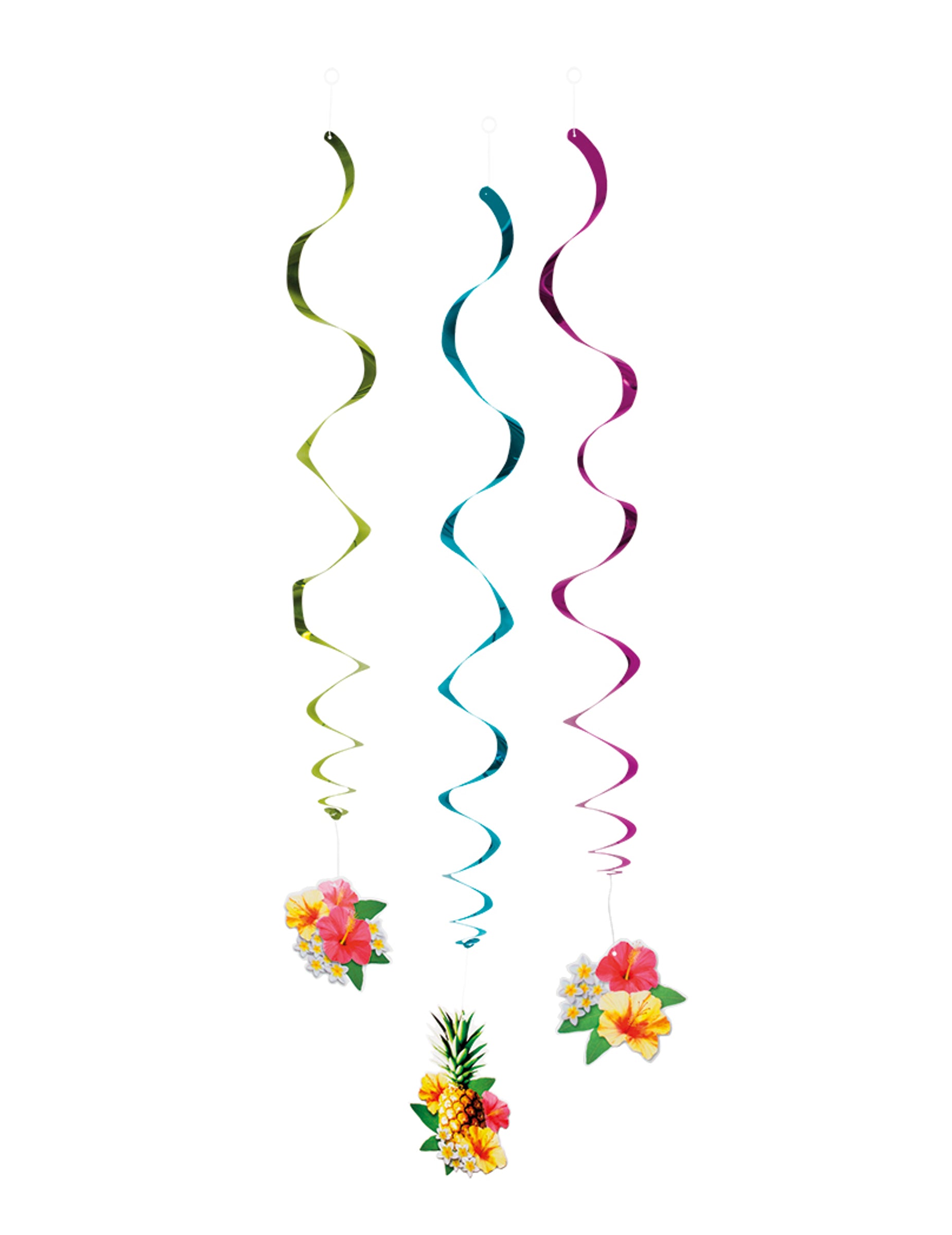 Décorations à suspendre Hawaii party multicolores avec fleurs et ananas