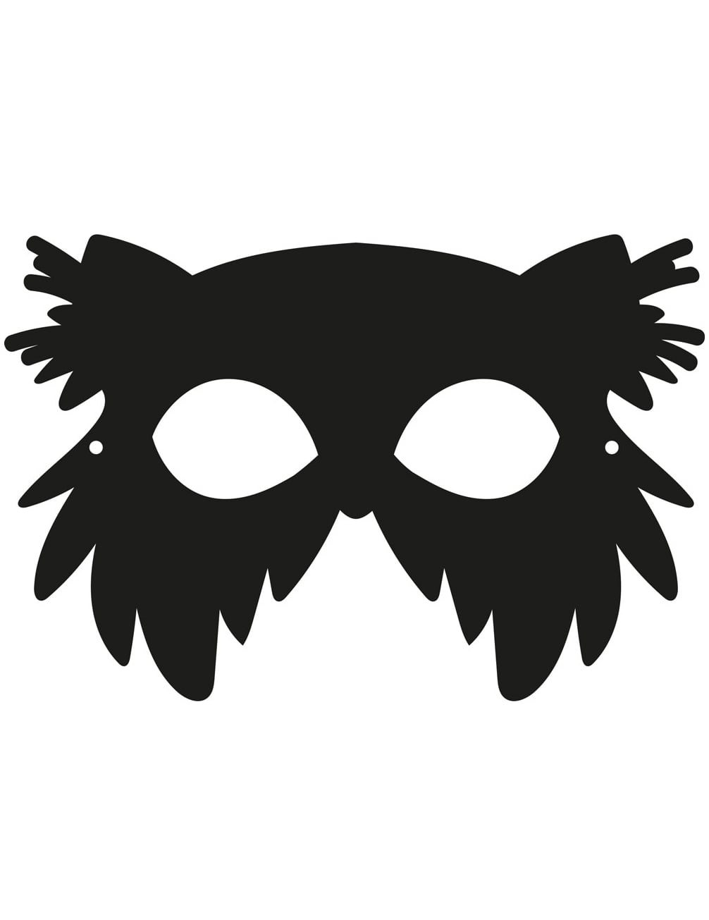 Silhouette d'un autre modèle du masque plat à gratter en carton oiseaux