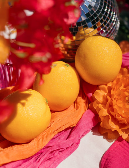3 Oranges artificielles déco 8 cm