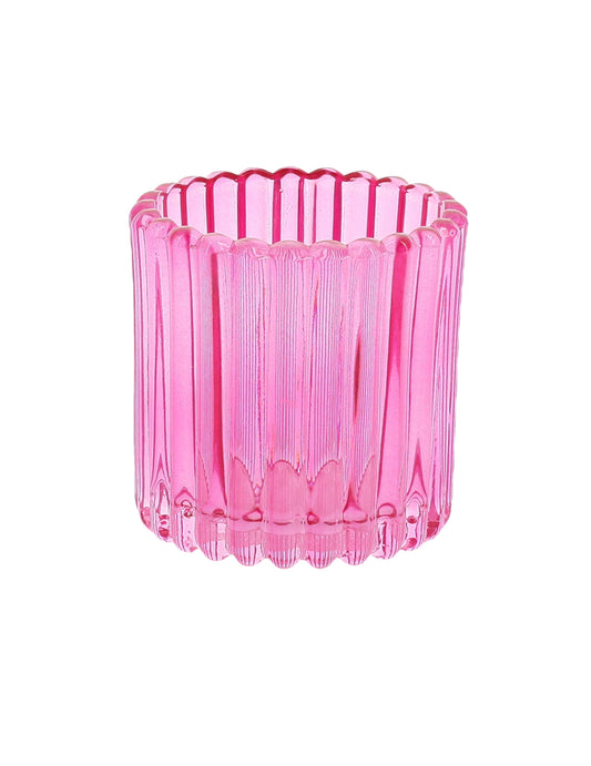 3 Photophore aus rosa, orangefarbenem und gelbem Glas, 7,5 cm