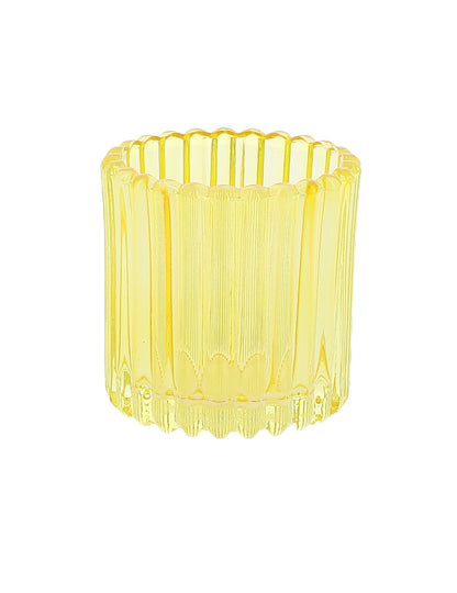 3 Photophore aus rosa, orangefarbenem und gelbem Glas, 7,5 cm