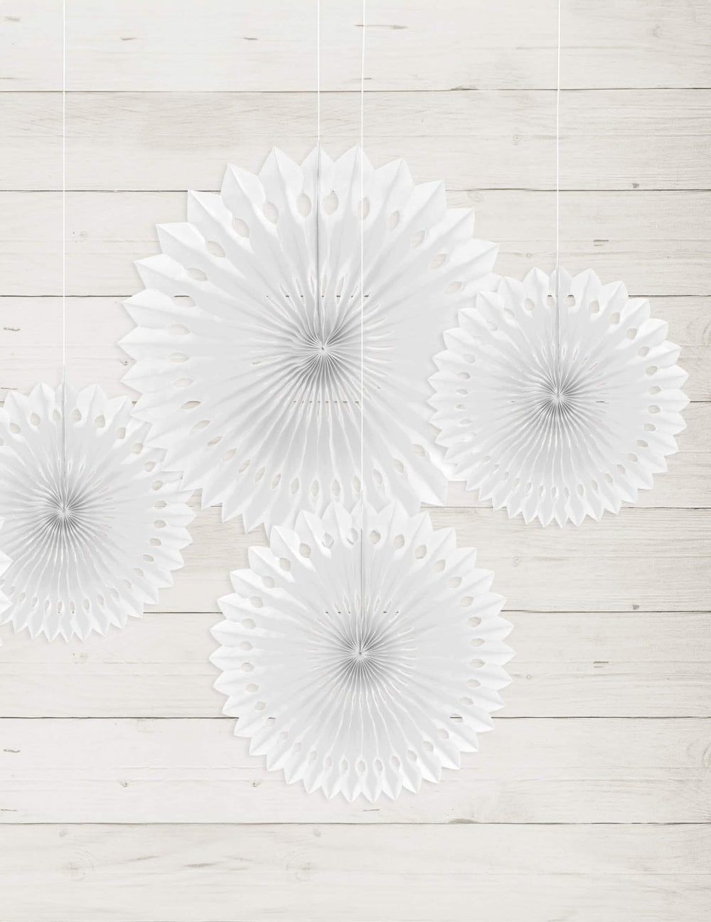 Rosaces éventails en papier pour décoration blanc