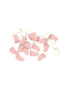 Confettis de table pieds de bébé pour baby shower rose et blanc