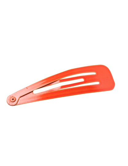 Gros plan sur la barrette orange des 4 Barrettes à cheveux colorées pour femme
