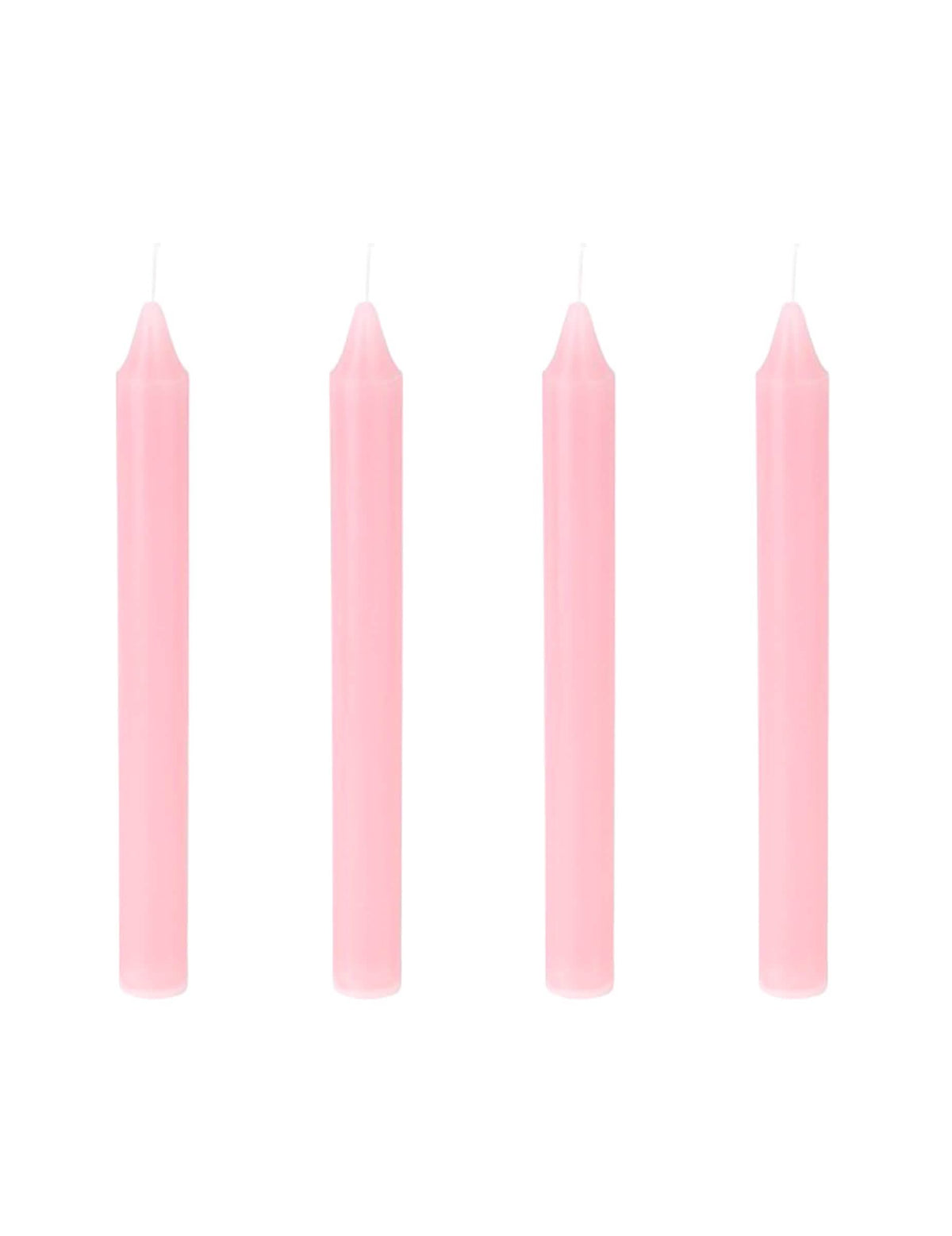 Set mit 4 rosa Kerzen lang 20 cm