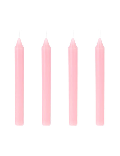 Set mit 4 rosa Kerzen lang 20 cm