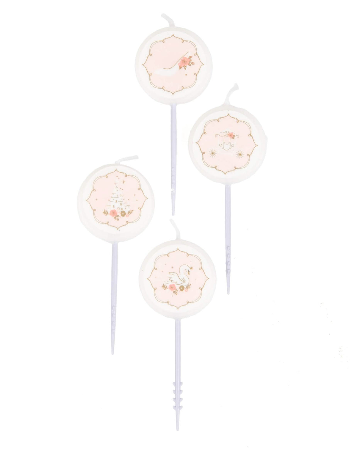 Bougies pour gâteau petite princesse pour enfant roses lot de 4