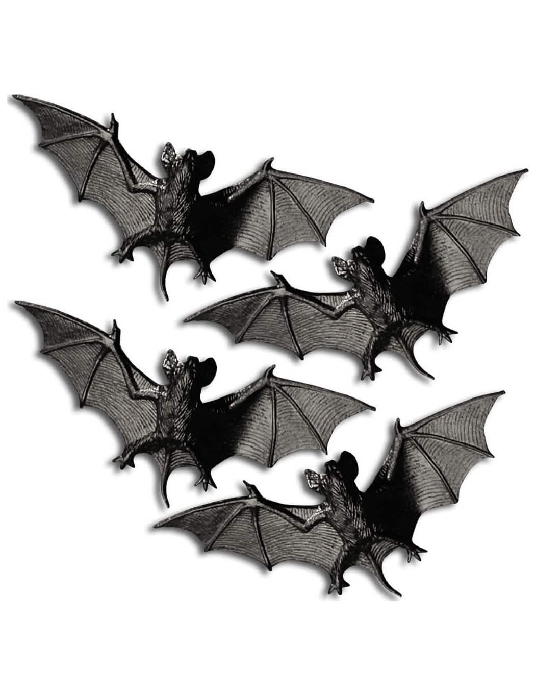 4er-Set schwarze Halloween-Fledermäuse zur Dekoration