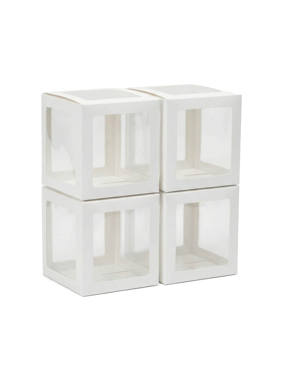 Cubes à ballons pour décoration personnalisable blancs et transparents