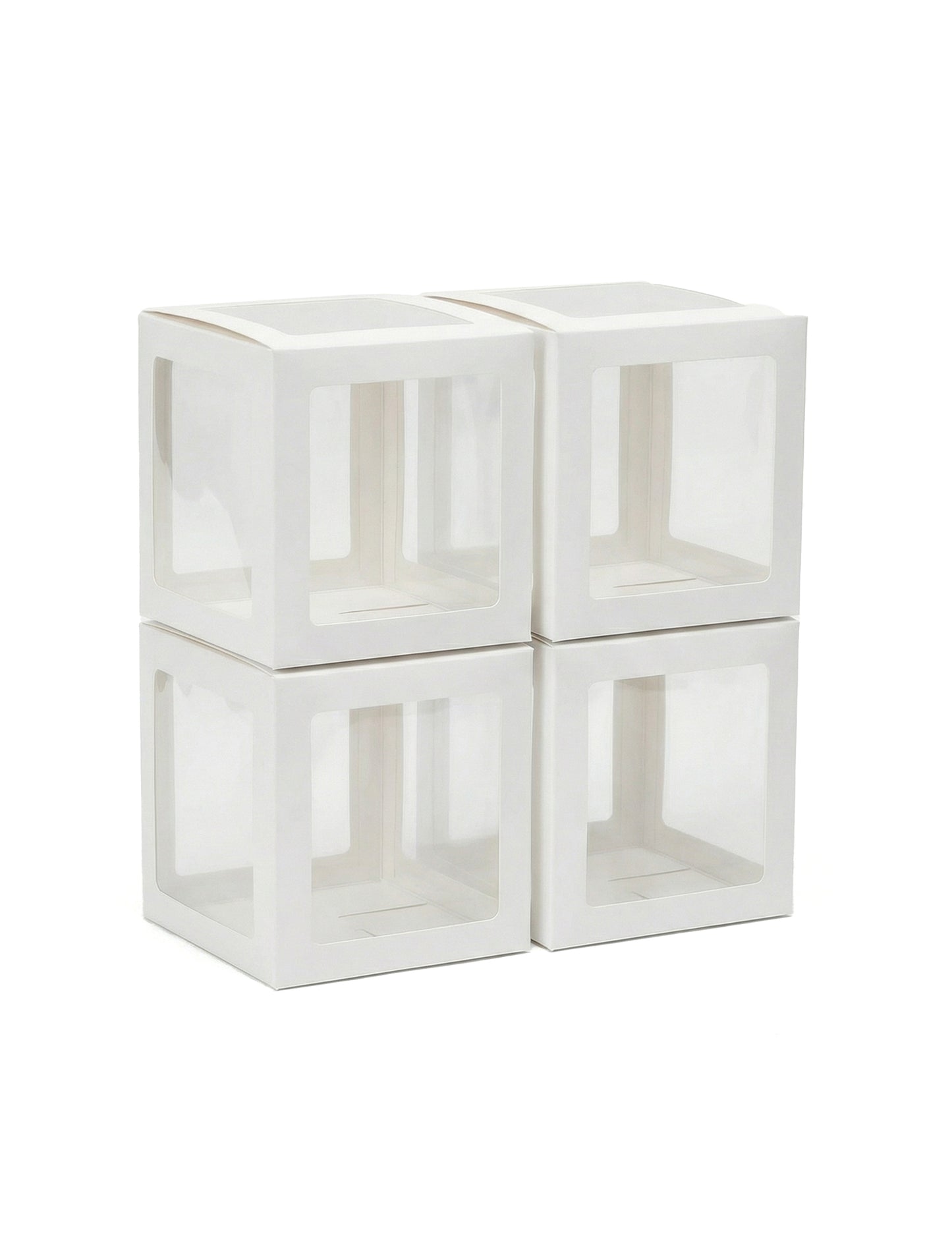 Cubes à ballons pour décoration personnalisable blancs et transparents