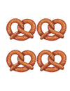4 découpes en carton bretzels pour fête de la bière marron et blanc