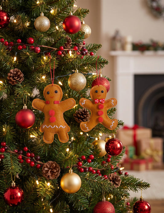 4 Lebkuchen-Anhänger 10 cm für Weihnachtsbaum
