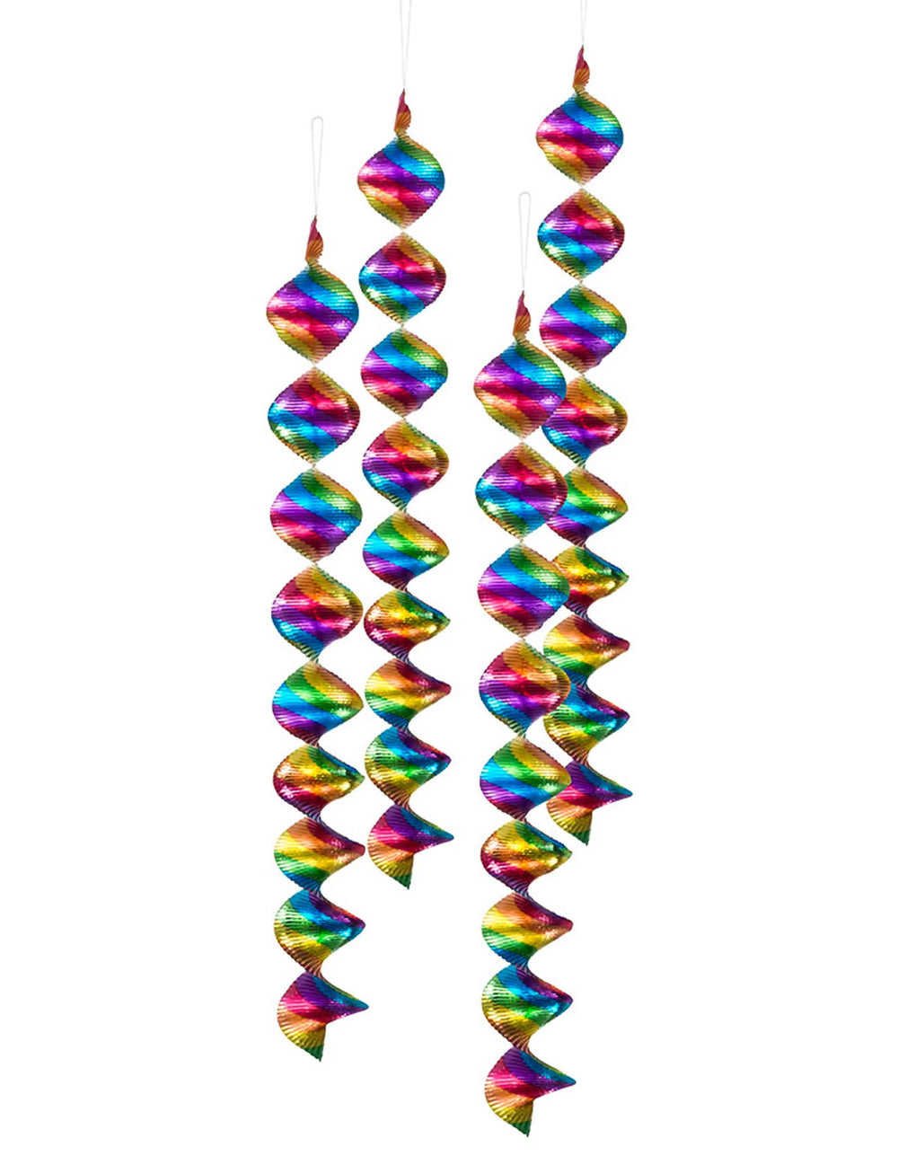 4er-Set mehrfarbiger Spiral-Hängedekorationen für die Party