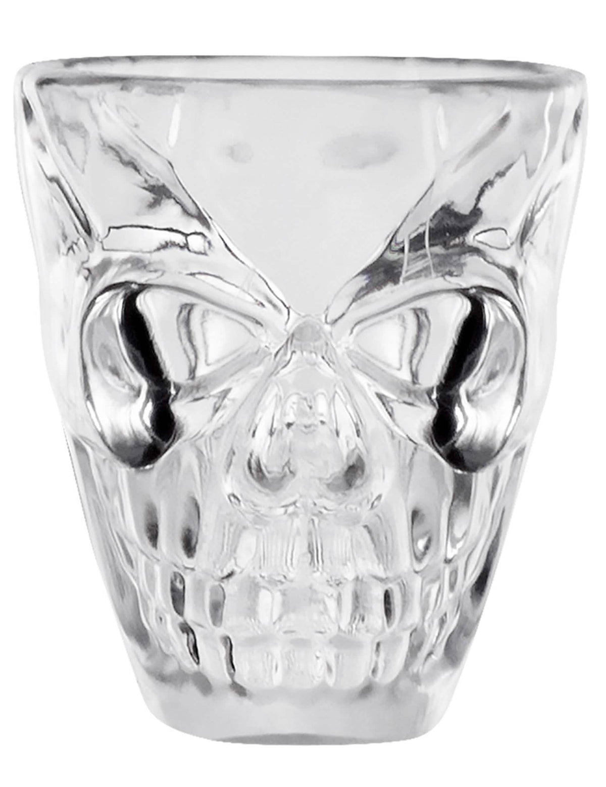 Nahaufnahme des Totenkopf-Schnapsglases