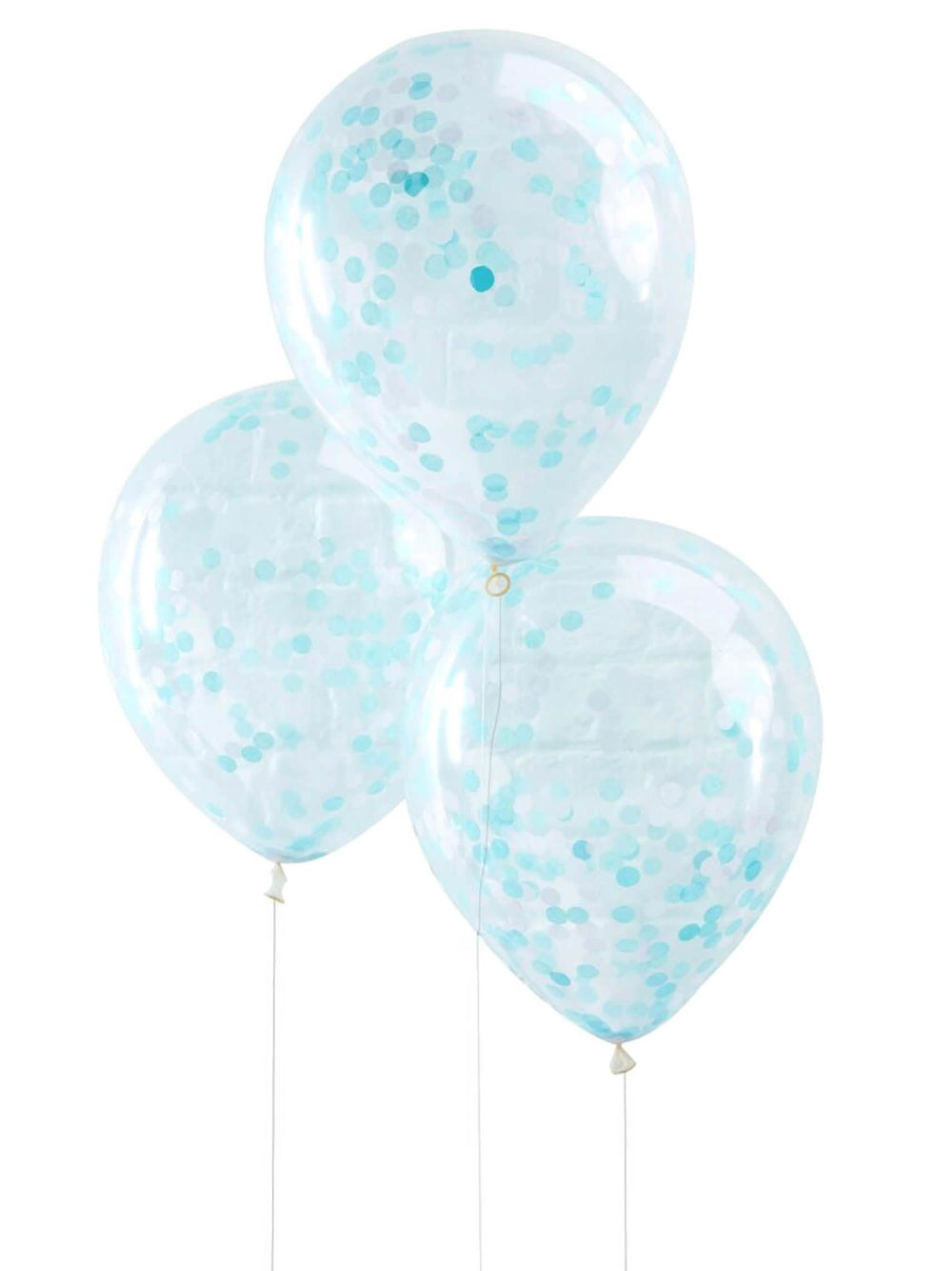 Ballons confettis pour fête bleu clair en latex