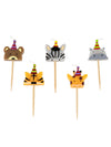 Bougies sur pic animaux sauvages multicolores avec ours tigre zèbre girafe et hippopotame