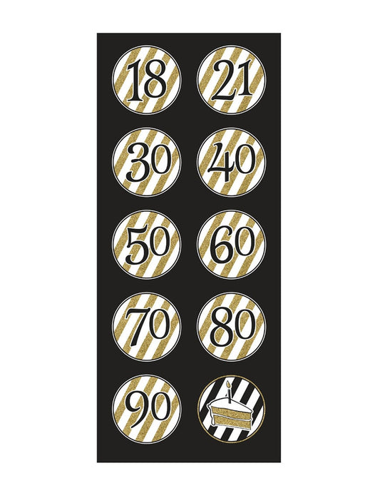 Detail der verschiedenen Altersmedaillons der Spiralpendel zum Geburtstag