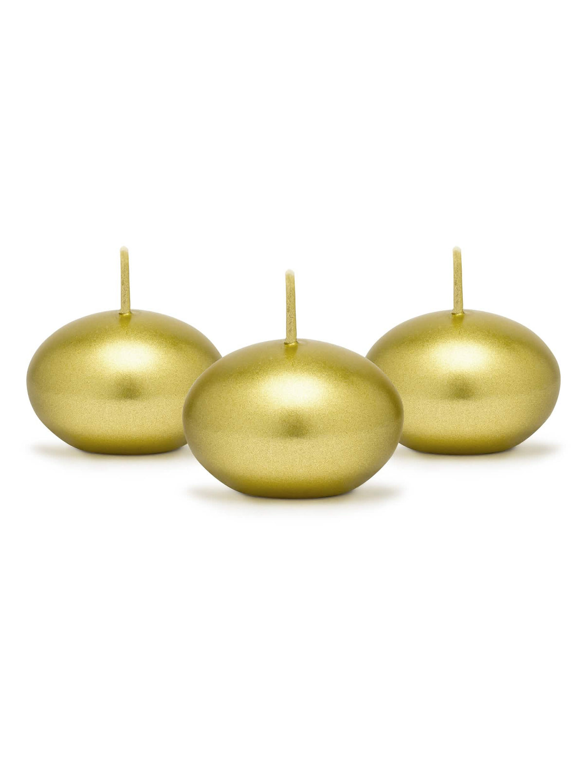 50 Schwimmende Diskus-Kerzen Gold-Metallic 40 mm