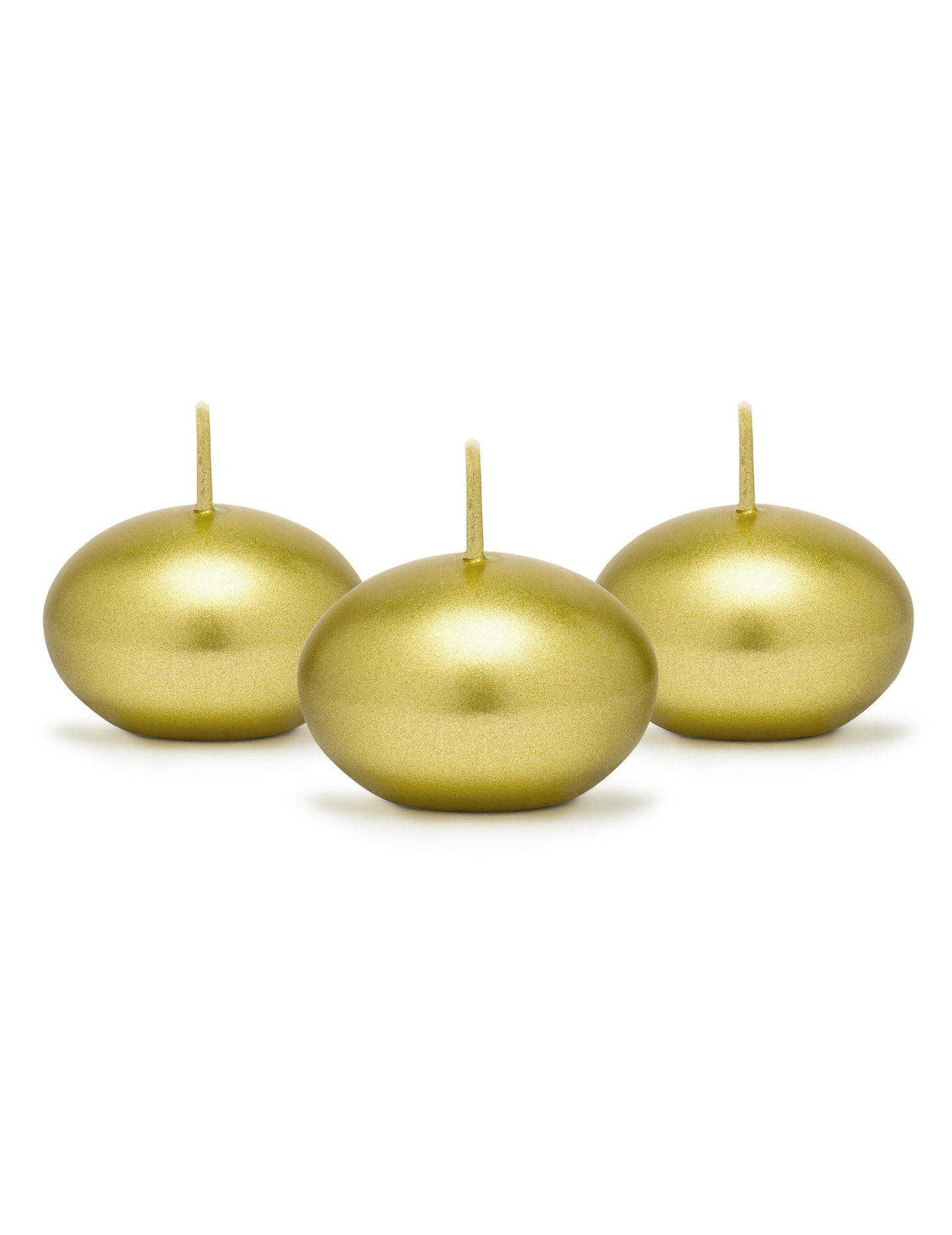50 Schwimmende Diskus-Kerzen Gold-Metallic 40 mm
