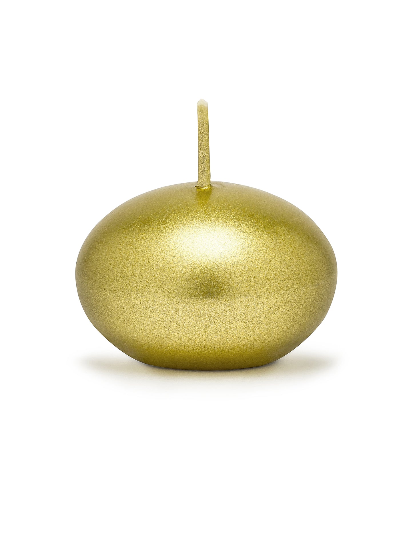 50 Schwimmende Diskus-Kerzen Gold-Metallic 40 mm