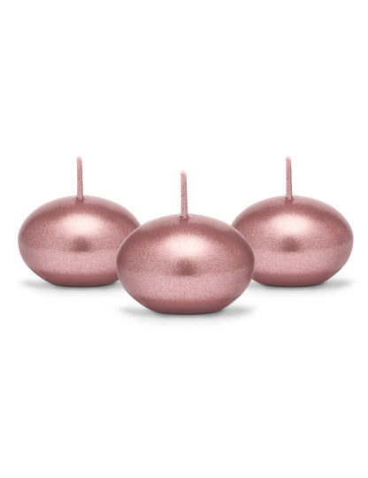 Packung mit 50 Schwimmkerzen 40mm metallic RosÃ©gold