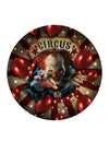Assiettes en carton clown d'Halloween pour fête rouge et marron avec ballons