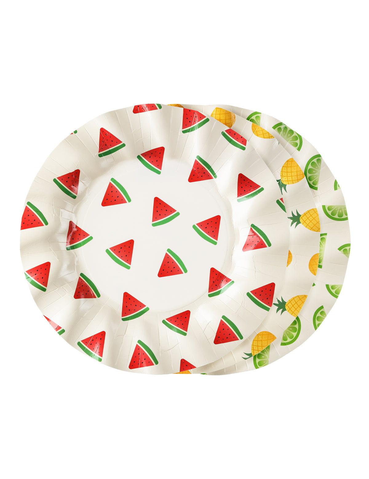 6 Sommerliche Obst-Teller aus Pappe 20,5 cm