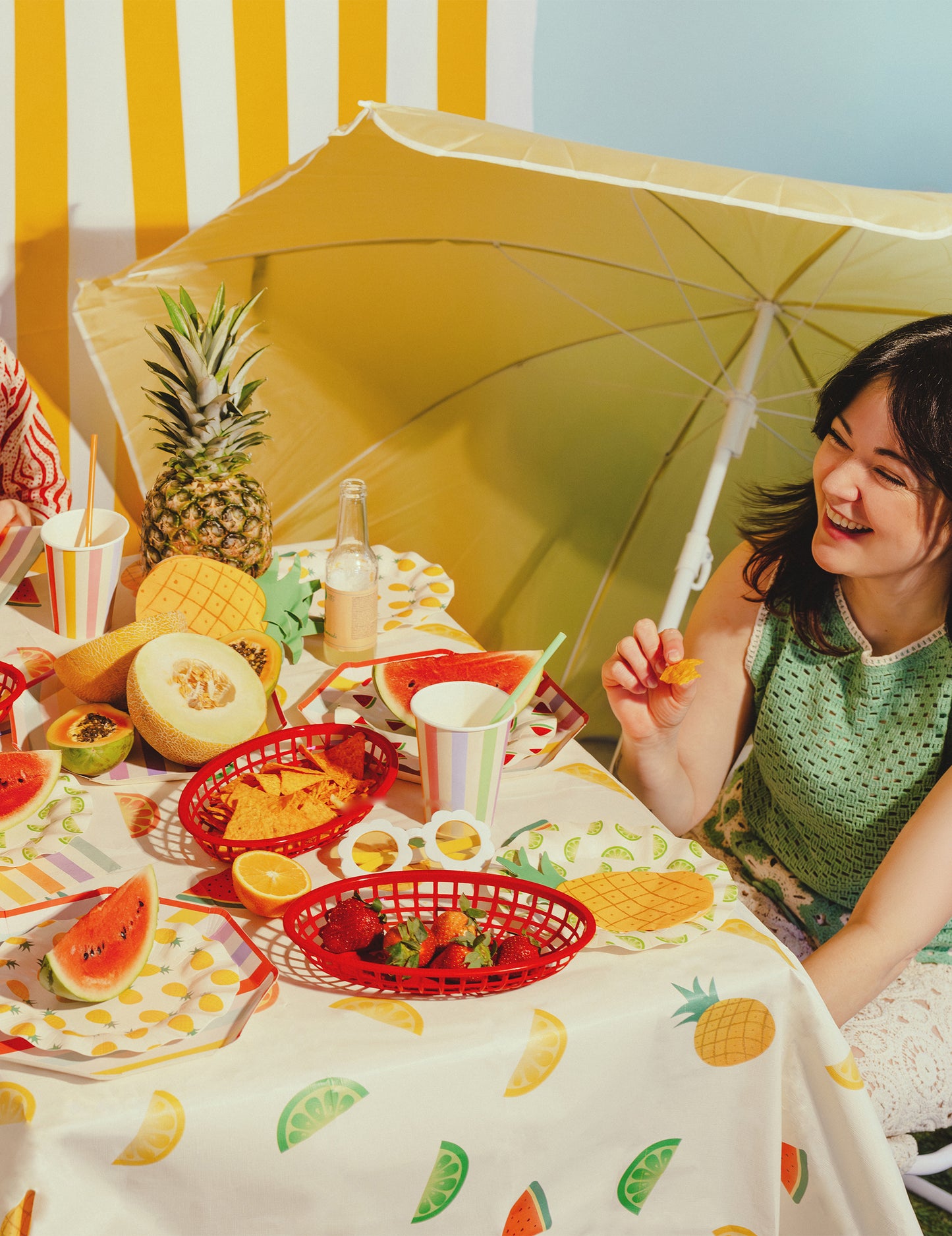 6 Sommerliche Obst-Teller aus Pappe 20,5 cm