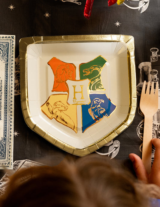 6 Pappteller Harry Potter™ Hogwarts Wappen 26x18 cm