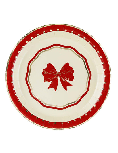 6er-Set Weihnachtsteller Rote Schleife 18 cm