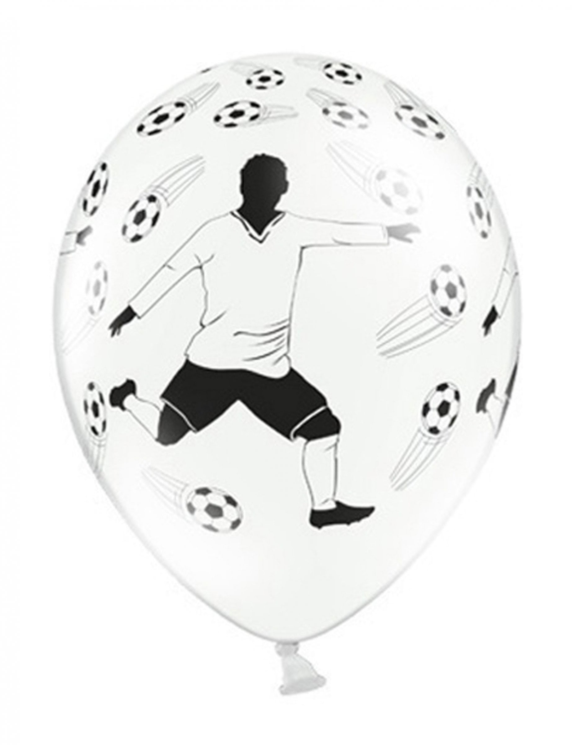 Ballons en latex joueur de foot pour décoration blanc et noir