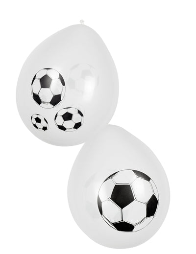 Ballons Foot party blancs avec motifs ballons de football