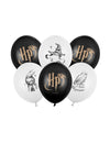 6 Harry Potter™ Luftballons in Schwarz-Weiß 30 cm