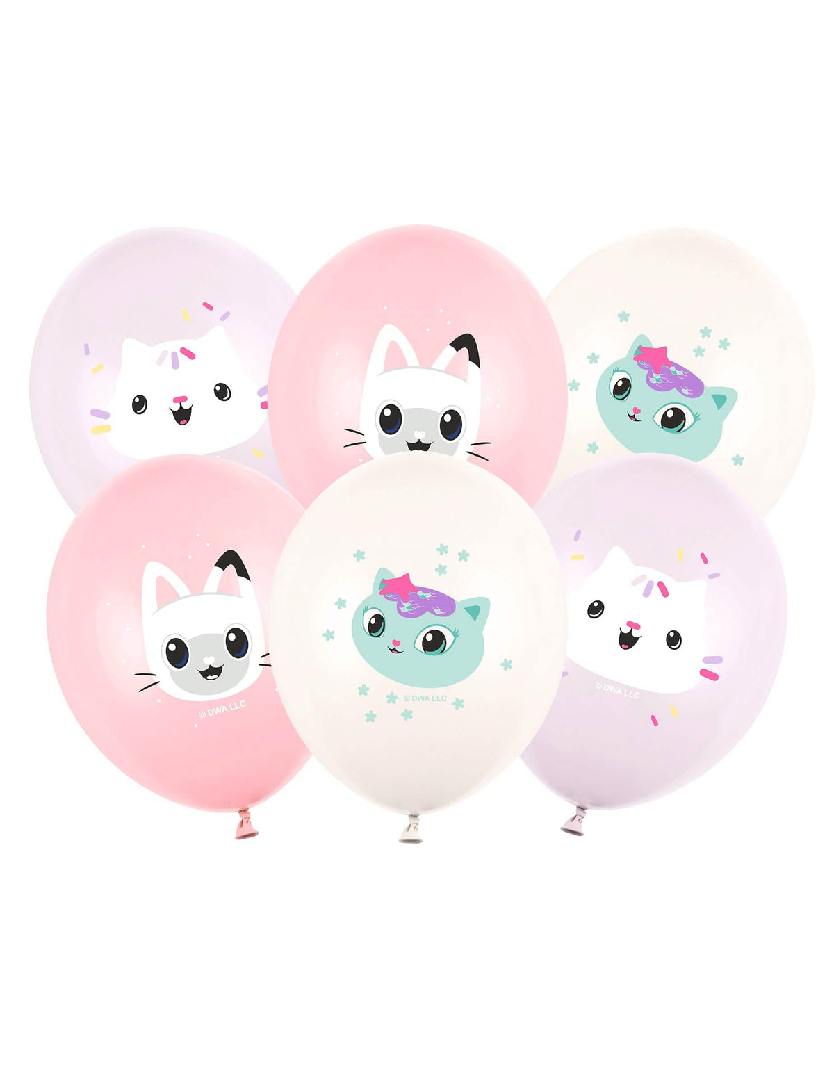 Luftballons latex Gabby und das magische Haus für Kinder Rosa, Pink Violett und Weiß