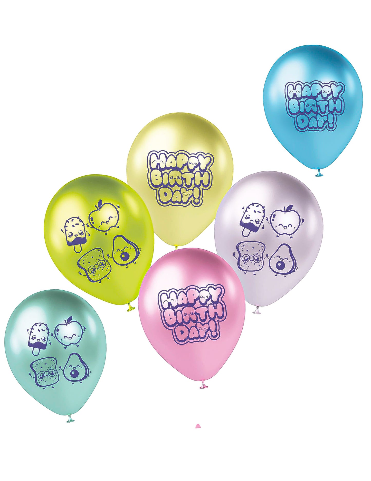 6 Kawaii Party Luftballons aus Latex 33 cm